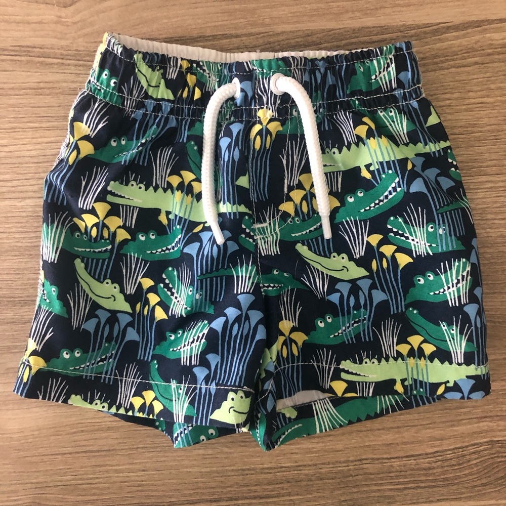 Gymboree Baby Boy Infant Alligator Swim Shorts - Size 3-6 months GREAT condition